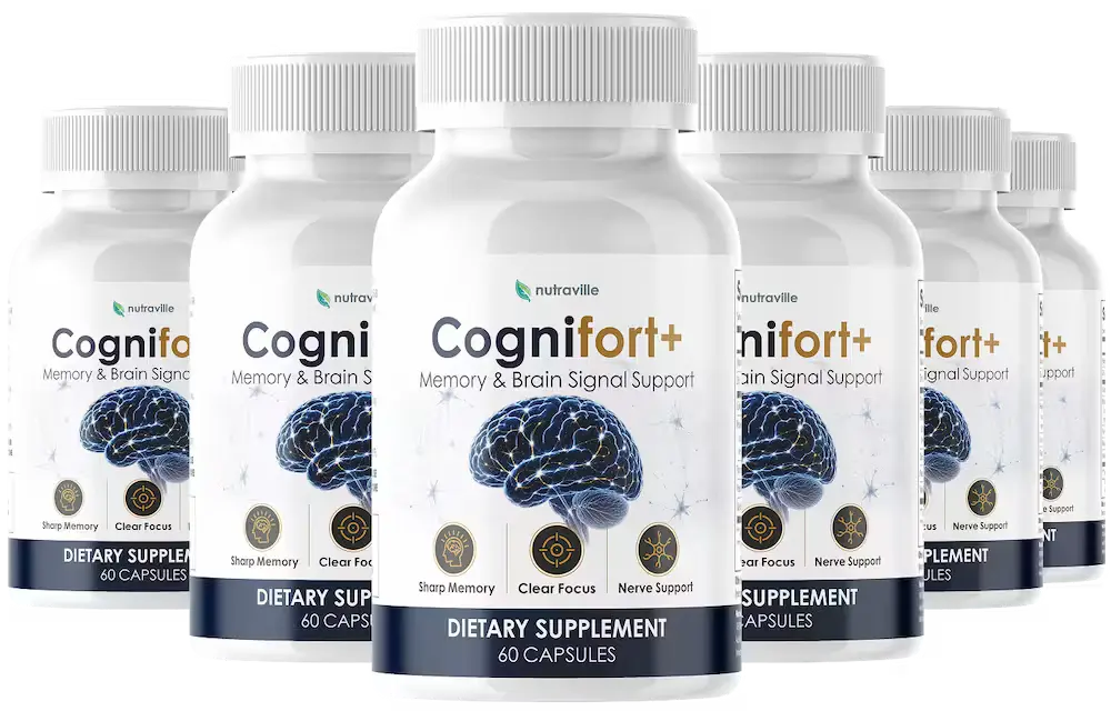 CogniFort Plus brain support supplement bottle with 60 capsules